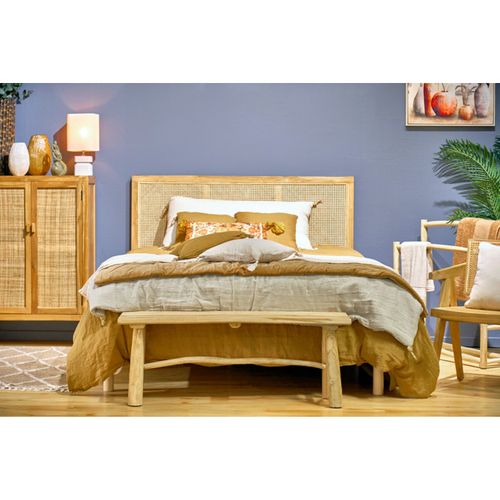 Banc / Bout De Lit En Bois De Teck Massif L. 120 Cm - Mariano