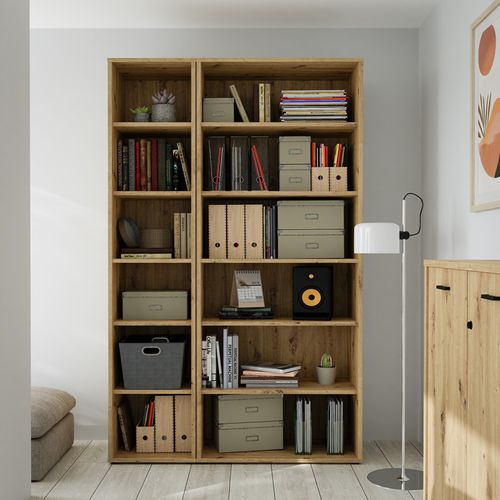 Bibliothèque H. 227 Cm 6 Niveaux Décor Chêne Rustique - Manolo