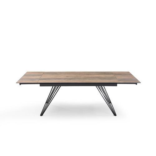 Table Extensible 180/260 Cm Céramique Effet Bois Pieds Filaires - Texas 01