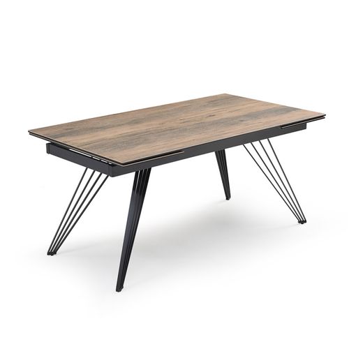 Table Extensible 180/260 Cm Céramique Effet Bois Pieds Filaires - Texas 01