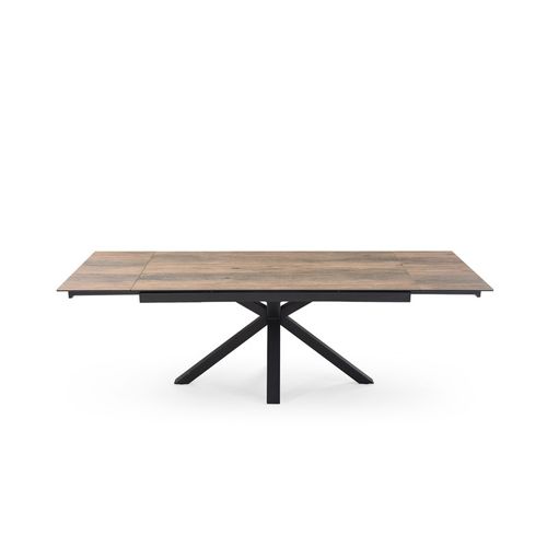 Table Extensible 180/260 Cm Céramique Effet Bois Pied Croisé - Texas 04