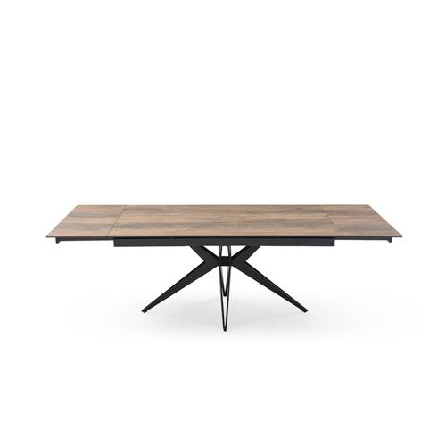 Table Extensible 180/260 Cm Céramique Effet Bois Pied Étoile - Texas 06