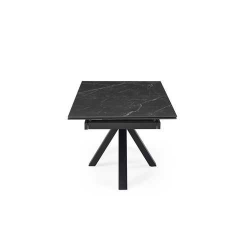 Table Extensible 180/260 Cm Céramique Noir Marbré Pied Croix - Indiana 04
