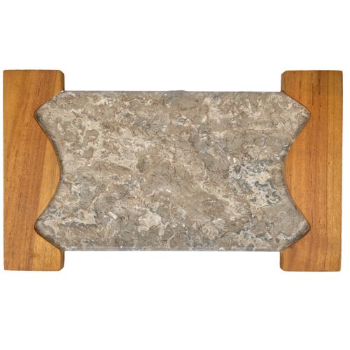 Planche à Découper 38 Cm En Marbre Gris Et Bois De Teck - Zephyr