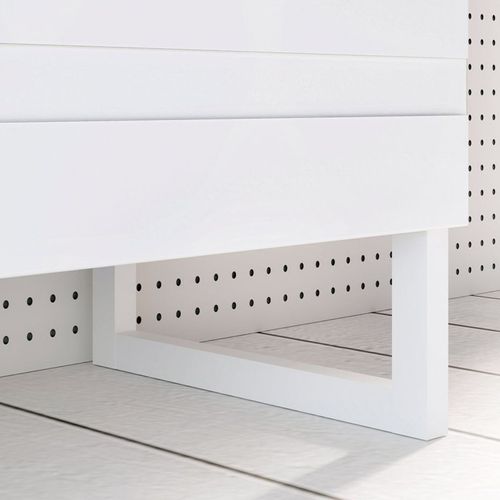 Meuble TV Avec Façades Fraisées Blanc Mat Et Pieds Luges - Ariana