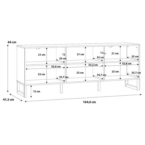 Meuble TV Avec Façades Fraisées Blanc Mat Et Pieds Luges - Ariana