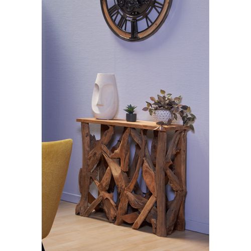 Console L. 98 Cm Assemblage Bois De Teck Et Plateau – Munich