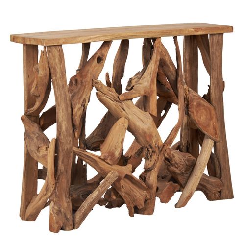 Console L. 98 Cm Assemblage Bois De Teck Et Plateau – Munich