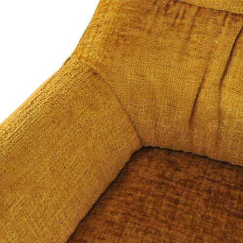 Lot 2 Chaises Repas En Tissu Microfibre Moutarde Pieds Métal - Atlanta