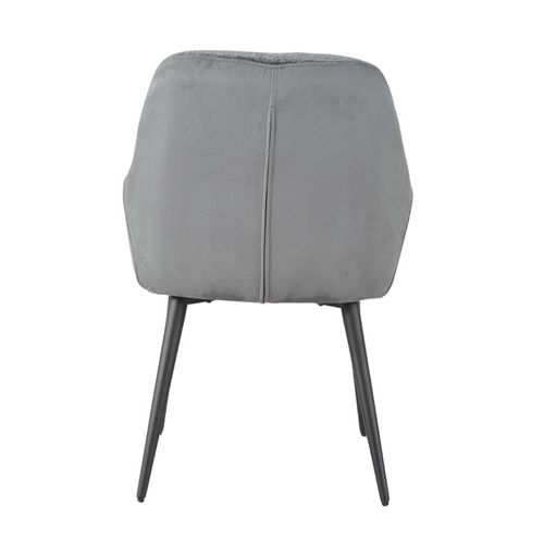 Chaise De Repas Microfibre Gris Anthracite Pieds Métal - Atlanta