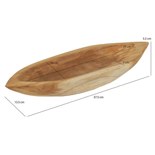 Plateau Barque / Vide Poche L. 38 Cm En Bois De Teck Massif - Titouan