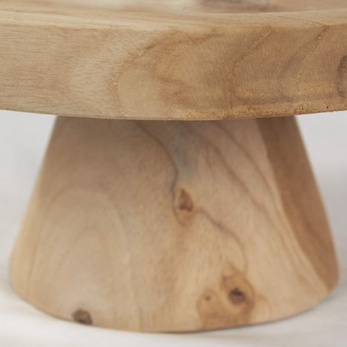 Plateau / Présentoir Rond Sur Pied D. 27 Cm En Bois De Teck - Alice