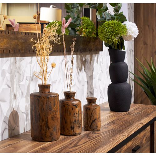 Vase Décoratif H. 15 Cm En Bois De Teck Massif - Hera S