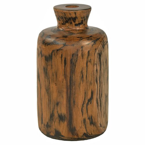 Vase Décoratif H. 18 Cm En Bois De Teck Massif - Hera M
