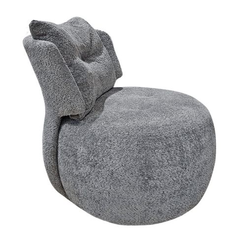 Fauteuil Pivotant 360° En Tissu Gris Avec Coussin Amovible - Ernesto