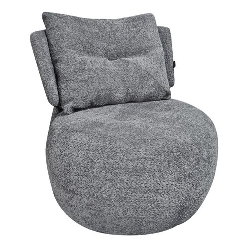 Fauteuil Pivotant 360° En Tissu Gris Avec Coussin Amovible - Ernesto