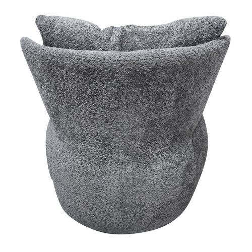 Fauteuil Pivotant 360° En Tissu Gris Avec Coussin Amovible - Ernesto