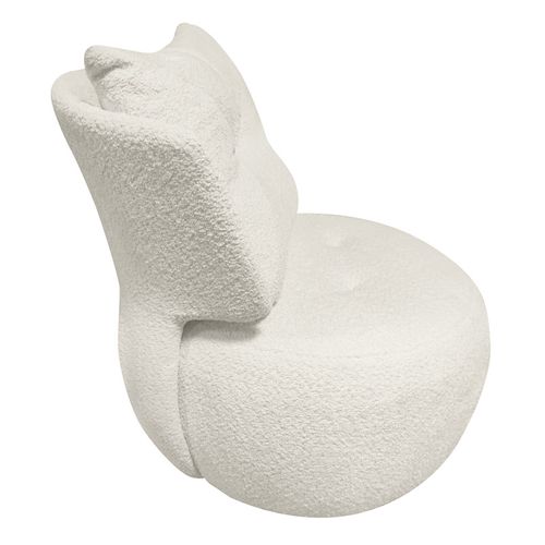 Fauteuil Pivotant 360° En Tissu Beige Avec Coussin Amovible - Ernesto