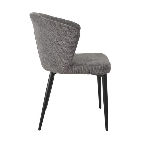 Chaise De Repas En Tissu Gris Anthracite Et Pieds Métal – Montreal