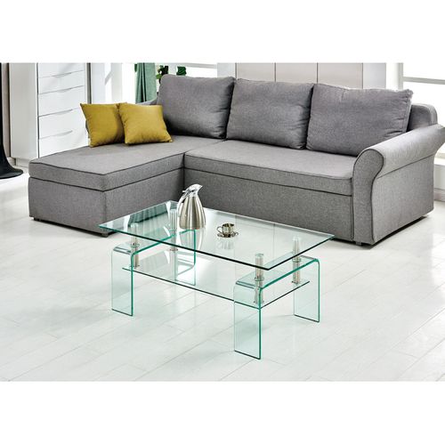 Table Basse L. 100 Cm Avec Double Plateau En Verre Trempé - Ice