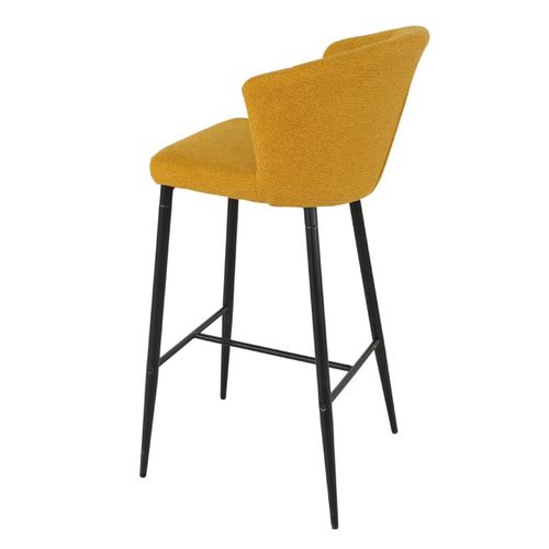 Lot 2 Tabourets De Bar Tissu Jaune Moutarde Piètement Métal – Montreal