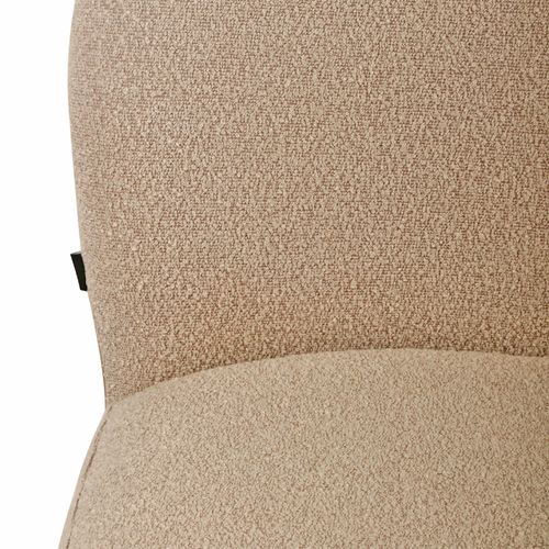 Chaise Rotative 180° En Tissu Bouclette Beige Et Métal Noir - Julien