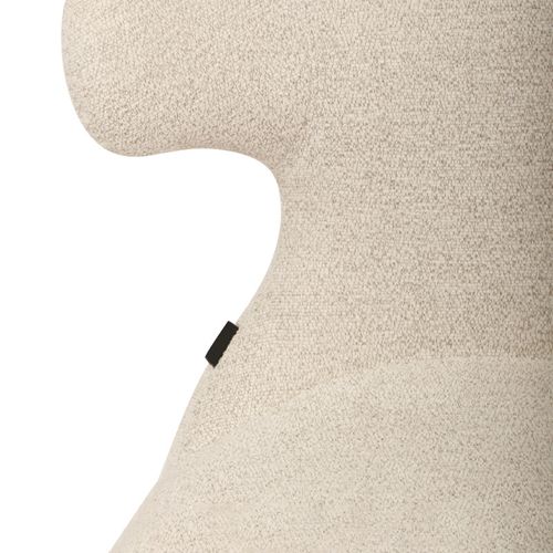 Chaise En Tissu Doux Beige Avec Pieds En Métal Noir - Gloria