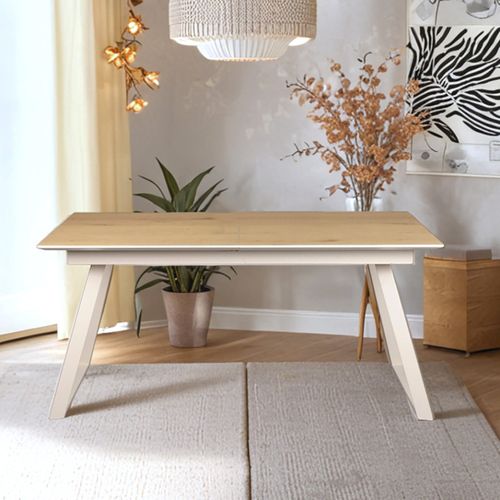 Table De Repas Extensible 160/200 Cm Placage Bois De Chêne - Marjorie
