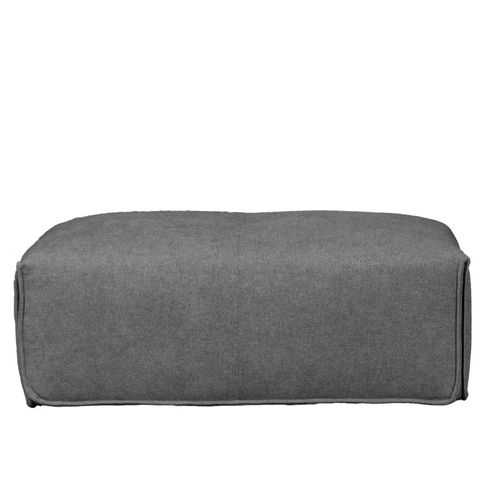 Pouf 105 Cm Rectangulaire Pour Canapé Composable Tissu Gris - Living