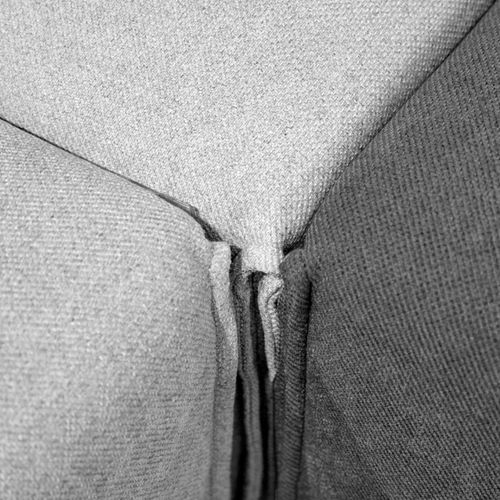 Pouf 105 Cm Rectangulaire Pour Canapé Composable Tissu Gris - Living