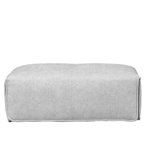 Pouf 105 Cm Pour Canapé Composable Tissu Gris Clair - Living
