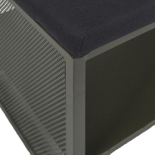 Banc Entrée L. 102 Cm En Métal Ajouré Vert Foncé Et Tissu - Lone 6986