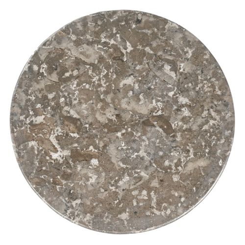 Plateau / Présentoir Rond Sur Pied D. 25 Cm En Marbre Gris - Margaret