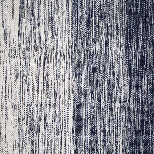 Tapis 120 X 180 Cm Coton Brodé Avec Dégradé De Bleu Vieilli – Saphir