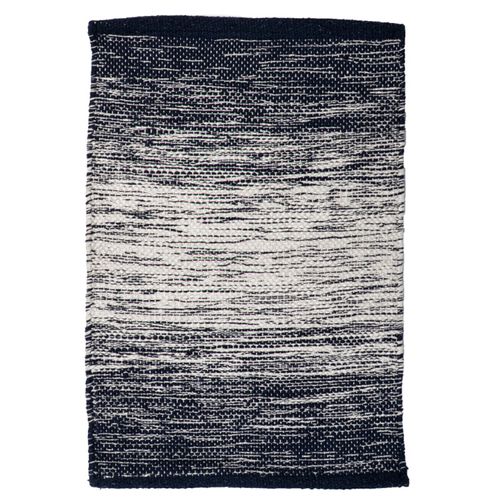 Tapis 40 X 60 Cm En Coton Brodé Avec Dégradé De Bleu Vieilli – Saphir