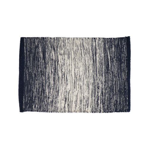 Tapis 40 X 60 Cm En Coton Brodé Avec Dégradé De Bleu Vieilli – Saphir