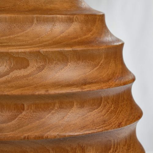 Vase Décoratif Ovale H. 26 Cm En Bois De Teck Massif - Higgins