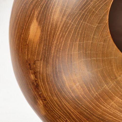 Vase Décoratif Rond D. 30 Cm En Bois De Teck Massif - Leodore