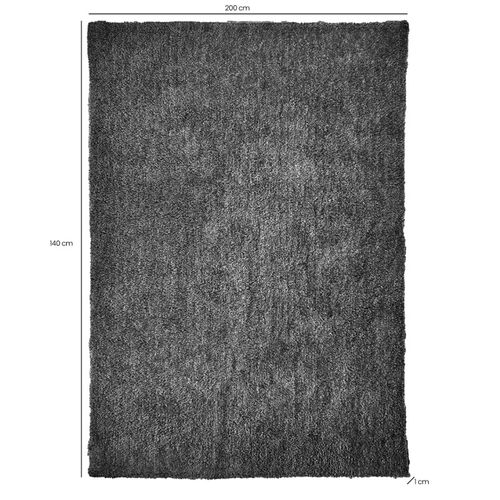 Tapis 140 X 200 Cm Shaggy à Poils Courts Gris Anthracite – Cosmos