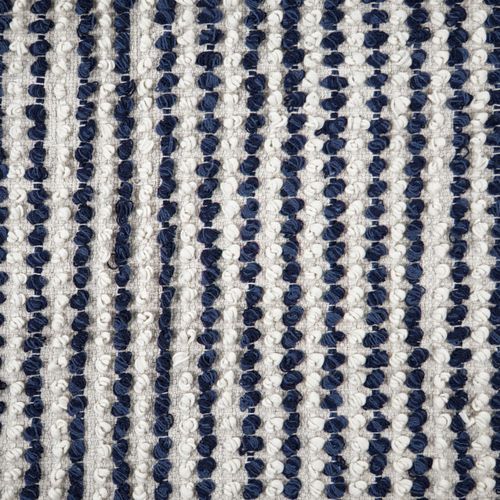 Tapis 160 X 230 Cm Texturé Bleu Marine Et Blanc Avec Franges – Soho