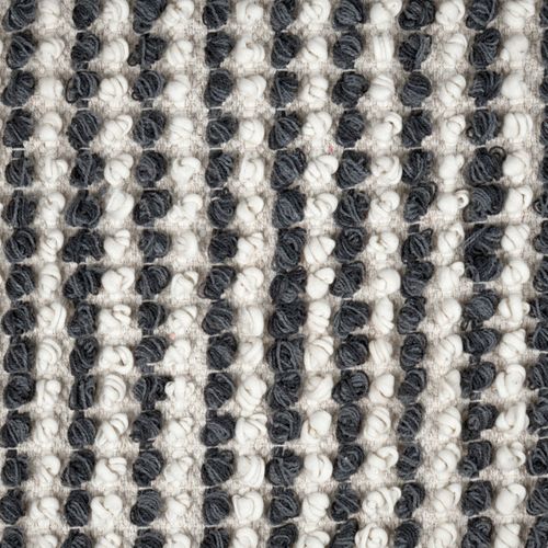 Tapis 60 X 80 Cm En Texturé Gris Foncé Et Blanc Avec Franges – Soho
