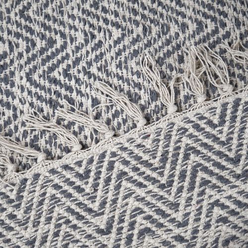 Tapis 40 X 60 Cm En Coton Brodé De Motifs Chevrons Gris Clair – Glow