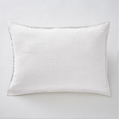 Lot De 2 Taies D'oreillers 50 X 70 Cm En Lin Lavé Blanc - Luisa