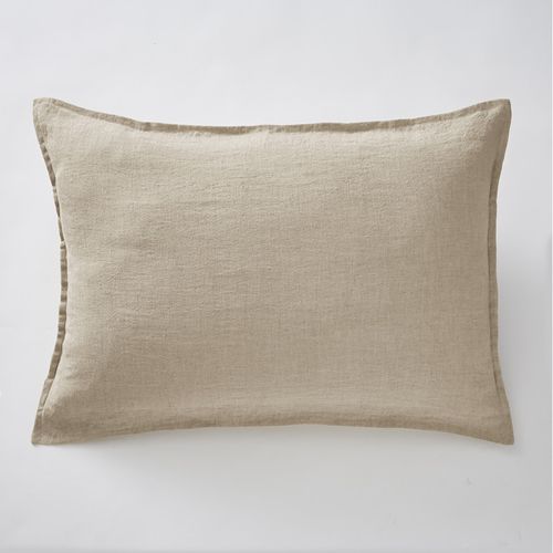 Lot De 2 Taies D'oreillers 50 X 70 Cm En Lin Lavé Sable - Luisa