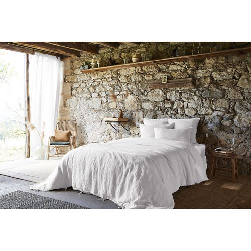 Housse De Couette 220 X 240 En Lin Lavé Blanc - Luisa