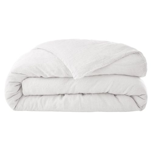 Housse De Couette 220 X 240 En Lin Lavé Blanc - Luisa