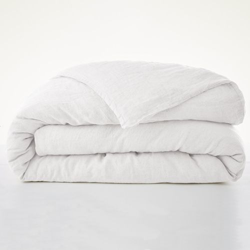 Housse De Couette 220 X 240 En Lin Lavé Blanc - Luisa