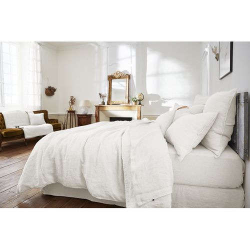 Housse De Couette 220 X 240 En Lin Lavé Blanc - Luisa