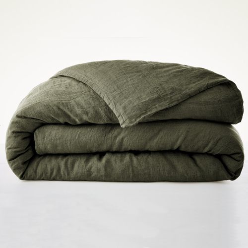 Housse De Couette 220 X 240 En Lin Lavé Vert - Luisa