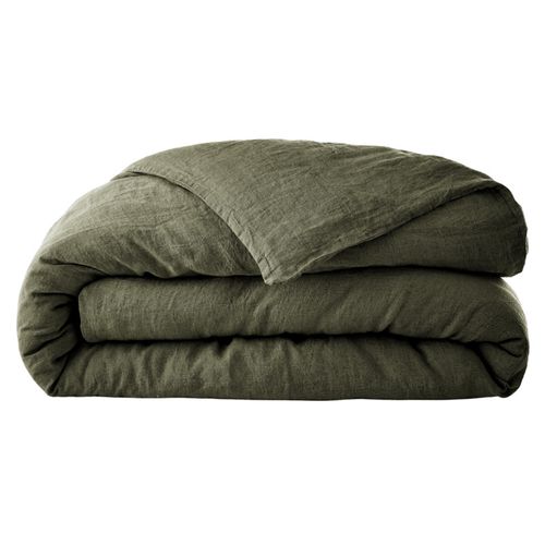 Housse De Couette 260 X 240 En Lin Lavé Vert - Luisa